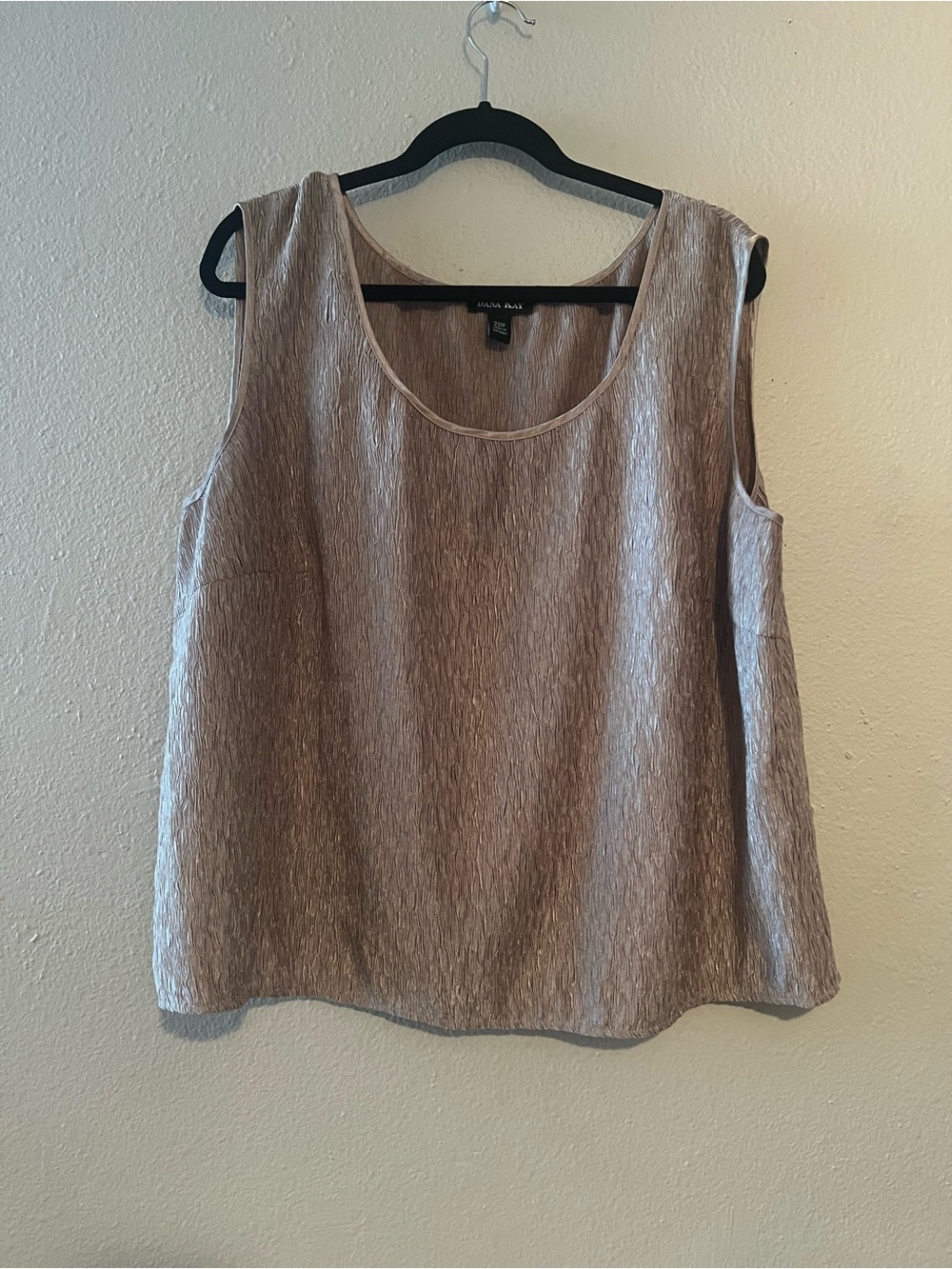 Dana Kay Sleeveless Tank - Taupe size 22W